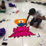 2nd rangoli is being made.