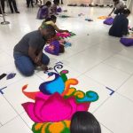 participants beautify the decorations